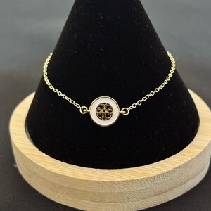 Tory Burch Gold and White Bracelet